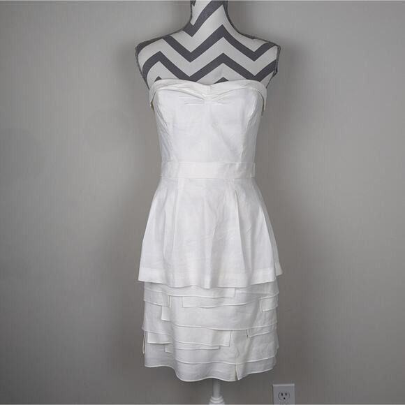 BCBGMaxAzria Annika White Strapless Dress 10 Bridal Y2K - Picture 11 of 11
